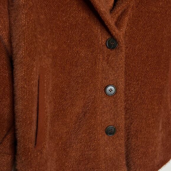 Skies are Blue Size Medium Cardigan Sweater Rust 3 Button Longline‎ Pockets - Picture 5 of 10